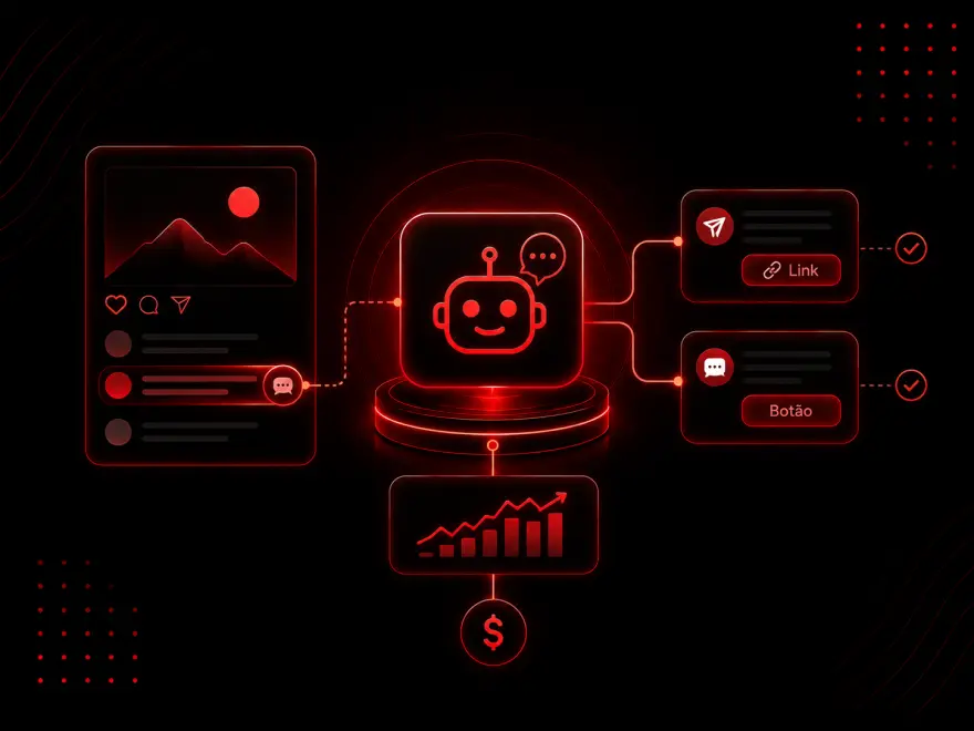 Automação de comentários e DM no estilo ManyChat com link e botão